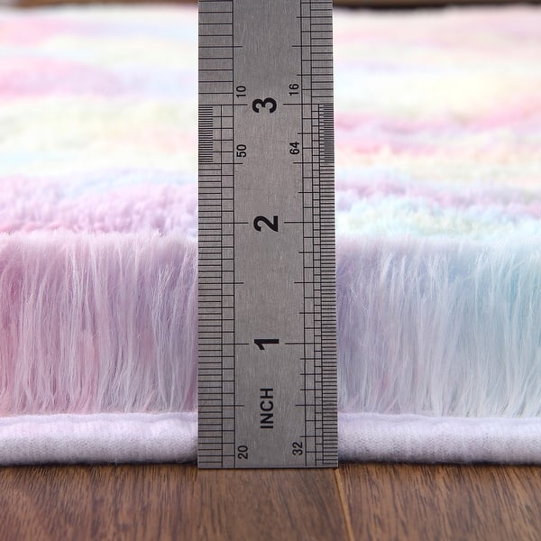 Whizmax Fluffy Shaggy Colorful Area Rug Fuzzy Rug for Living Room Kids ...