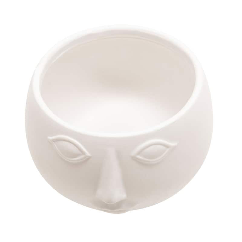 Sagebrook Home Ceramic Contemporary Face Planter - 7" x 7" x 4"