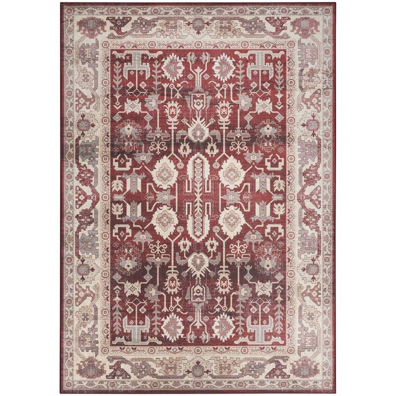 Lazod Power Loomed Distressed Non Skid Stain Resistant Low Pile Area Rug By HomeRoots - 84' X '60' X '0.2