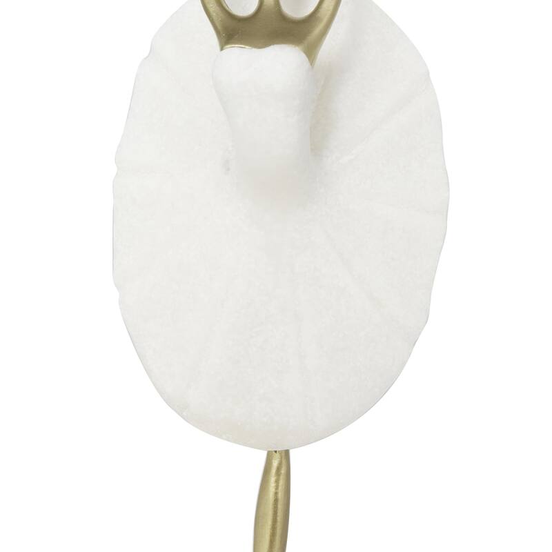 Polystone Dancer Ballet Decorative Sculpture with Gold Accents - Cream - Roche River Decor