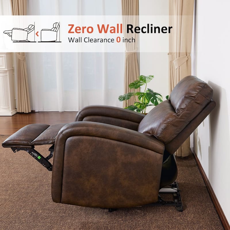 Zero Wall Recliner Chair, Power Recliner with USB & Type-C Dual Charge Ports, for Small Space, Living Room