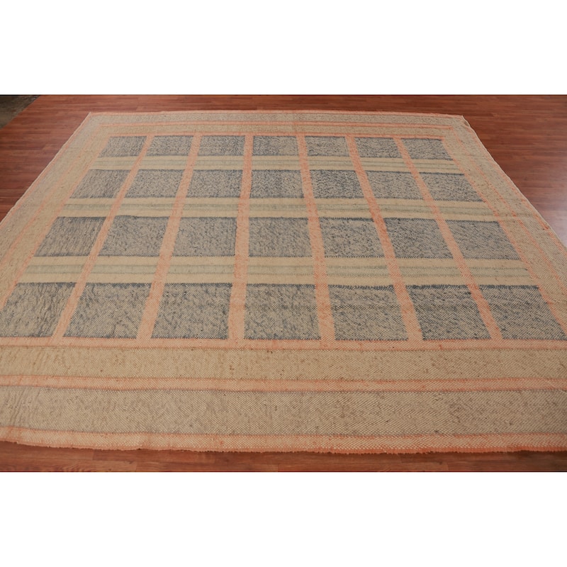 Hand Woven Oriental 100% Jute Carpet Southwestern Modern Beige & Ivories Kilim Area Rug - 10' 0'' X 8' 11''