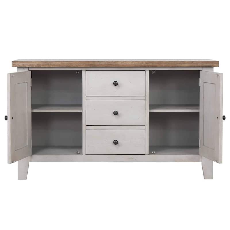 Extendable Dining Table Set - 8 Seater Oval Table with China Cabinet - Gray & Brown Wood Finish