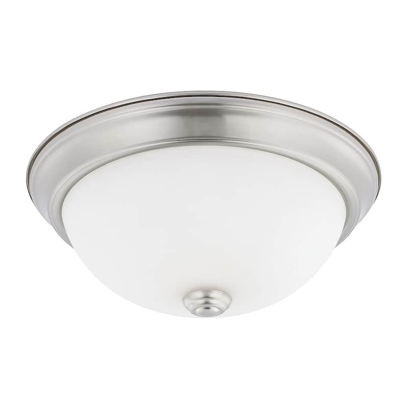 2- light Flush Mount Fixture - Brushed  Nickel