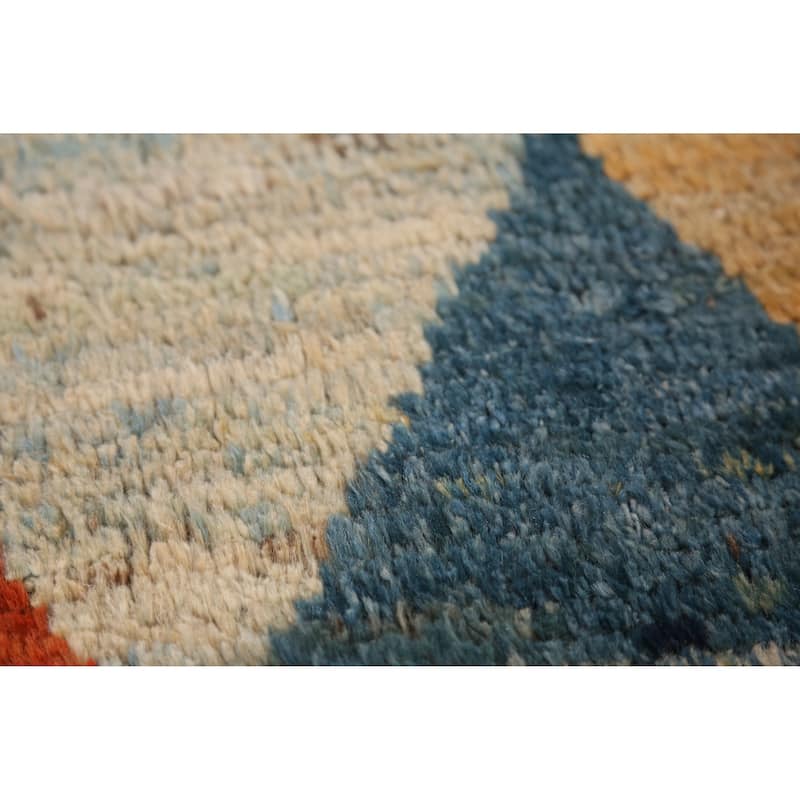 All-Over Trellis Moroccan Oriental Runner Rug Hand-Knotted Wool Carpet - 2'11" x 9'11"