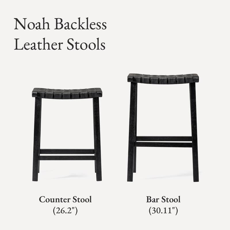 Maven Lane Noah Backless Kitchen Dining Stool with Vegan Leather