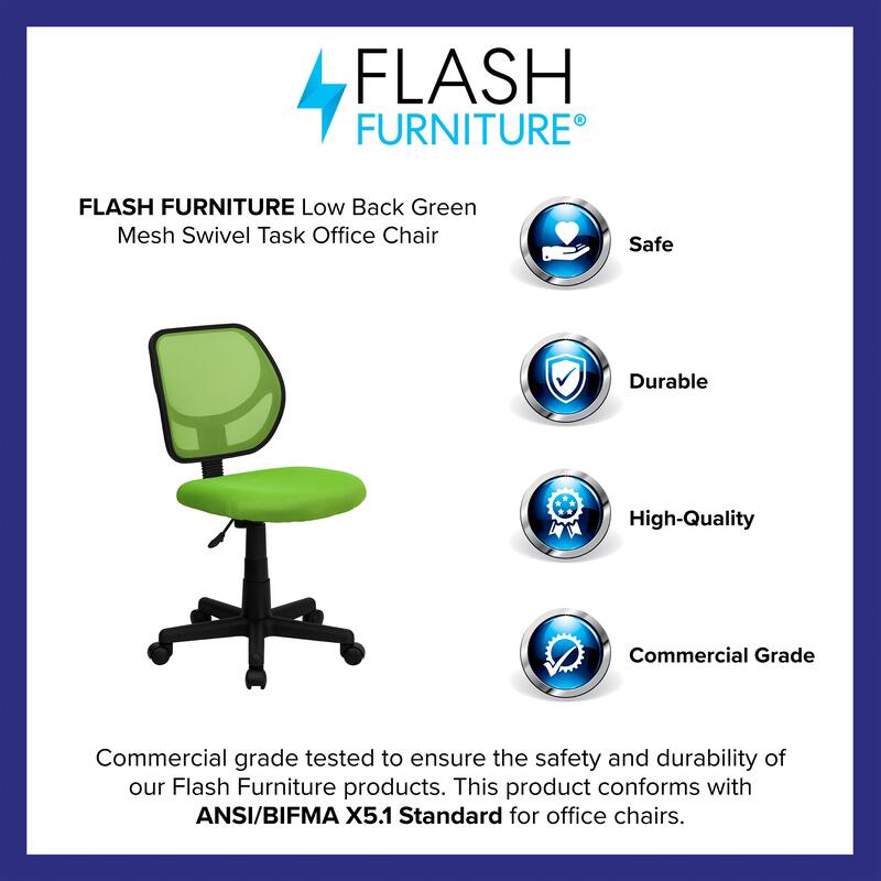 Low Curved Back Mesh Swivel Task Office Chair