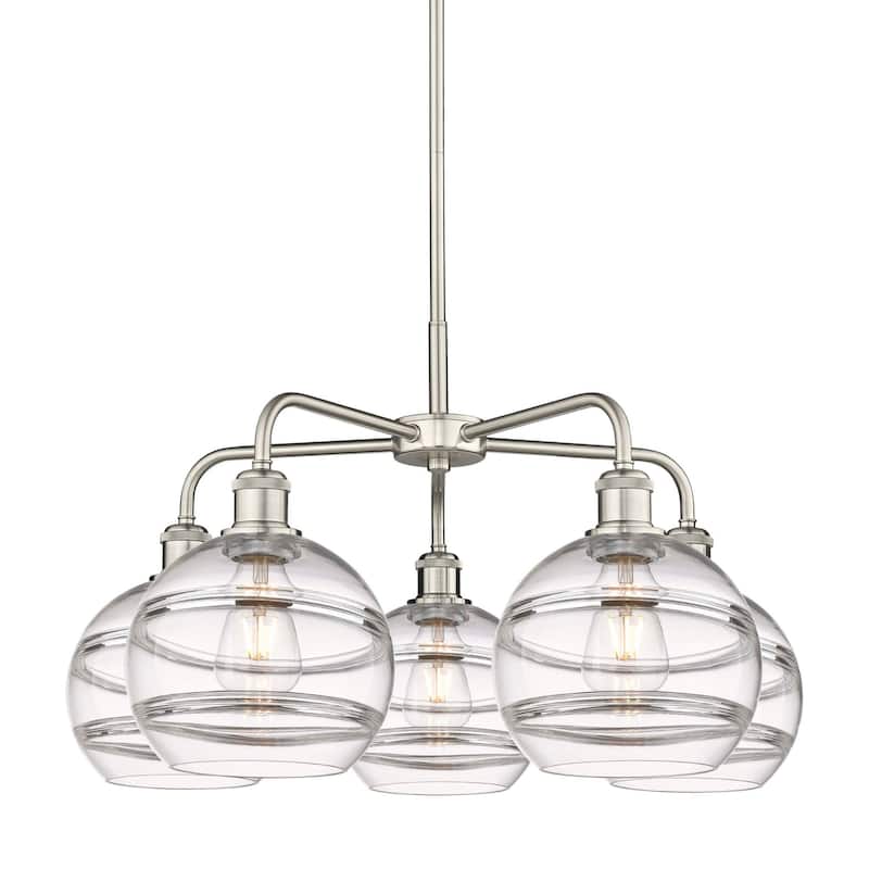 Innovations Lighting 516-5CR-16-26 Rochester Chandelier Rochester 5 - Satin Nickel / Clear