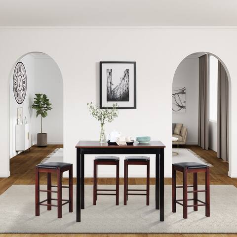 5-piece Counter Height Dining Table Set Urban Modern Farmhouse Dining Room Chairs for 4 people