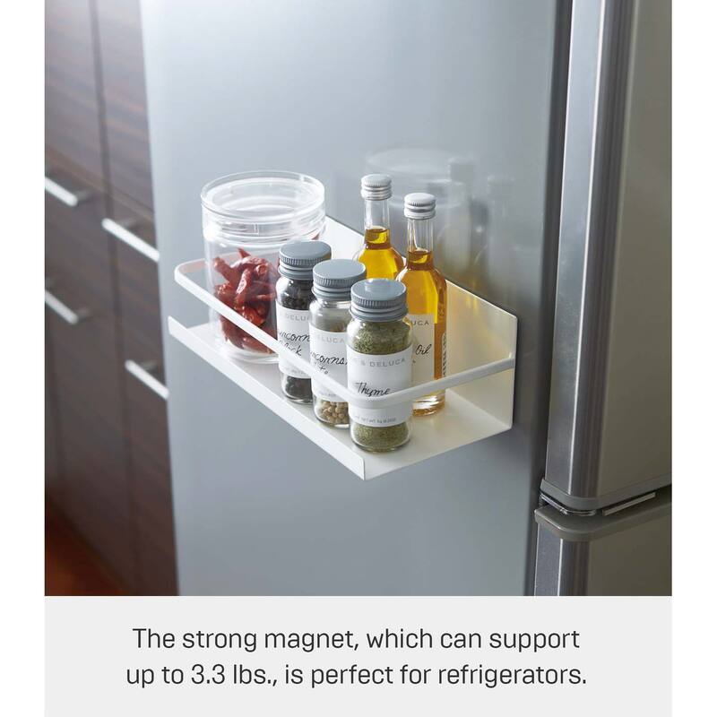 Yamazaki Home Magnetic Storage Caddy, Steel, Holds 3.3 lbs - L 4.33 x W 9.65 x H 3.35 inches