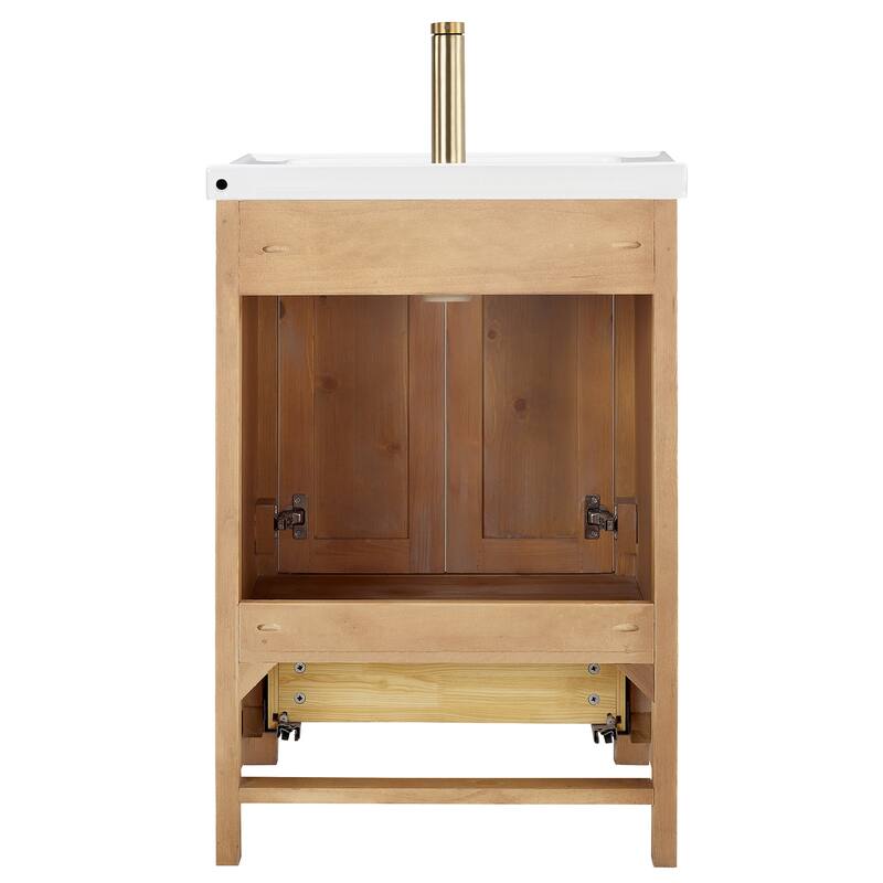 Gela Single Bath Vanity with Ceramic Basin Top without Mirror