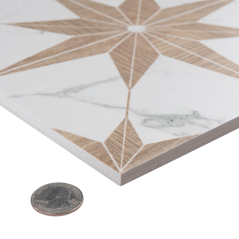 Merola Tile Llama Stella Loire Noce 9-3/4" x 9-3/4" Porcelain Floor and Wall Tile