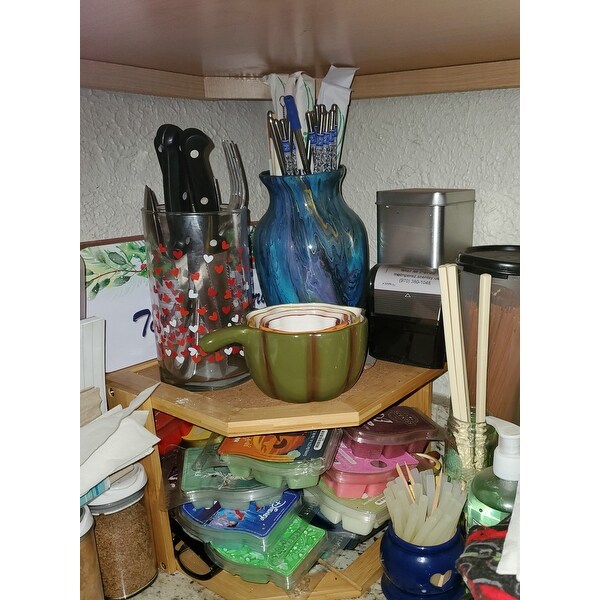 Tiered Bamboo Corner Shelf for Kitchen or Countertop ...