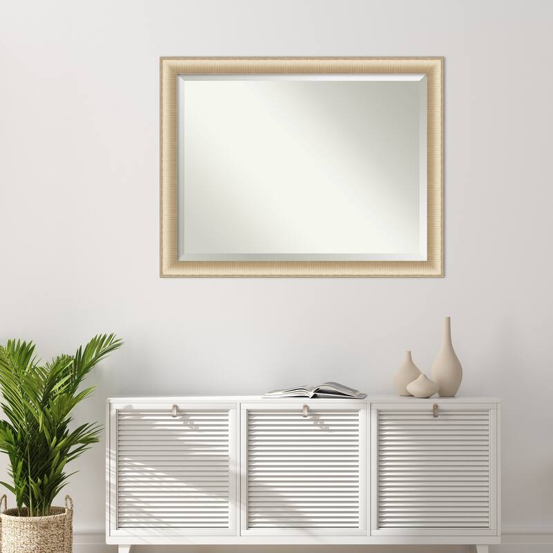 Beveled Wall Mirror - Elegant Brushed Bronze Frame