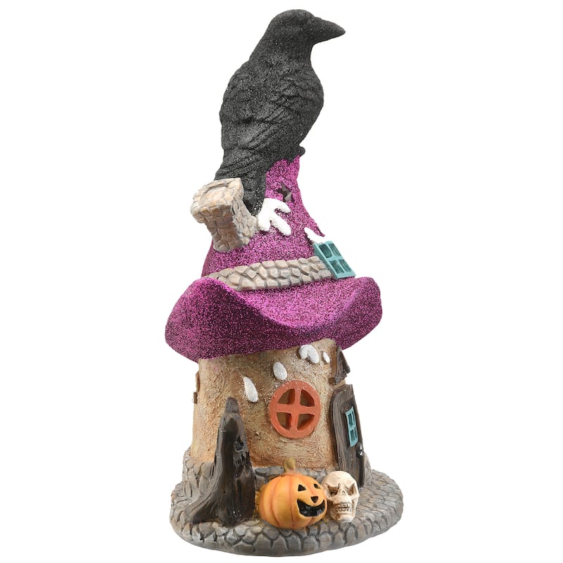 National Tree Company Halloween Pre-Lit Haunted Mushroom House Decoration, LED Lights, 10 Inches - 10 in