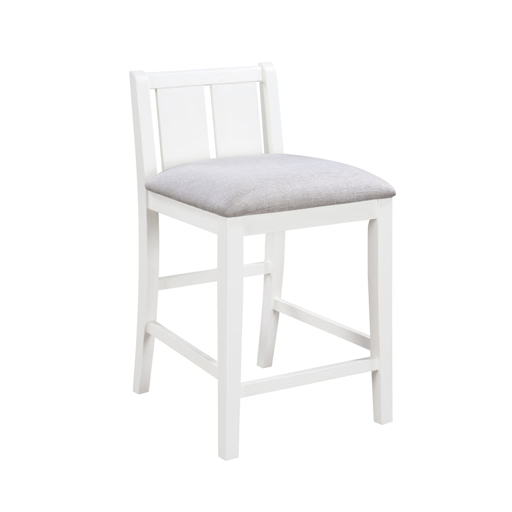 Graham Upholstered Seat 20" Counter Height Chair in White (Set of 2)