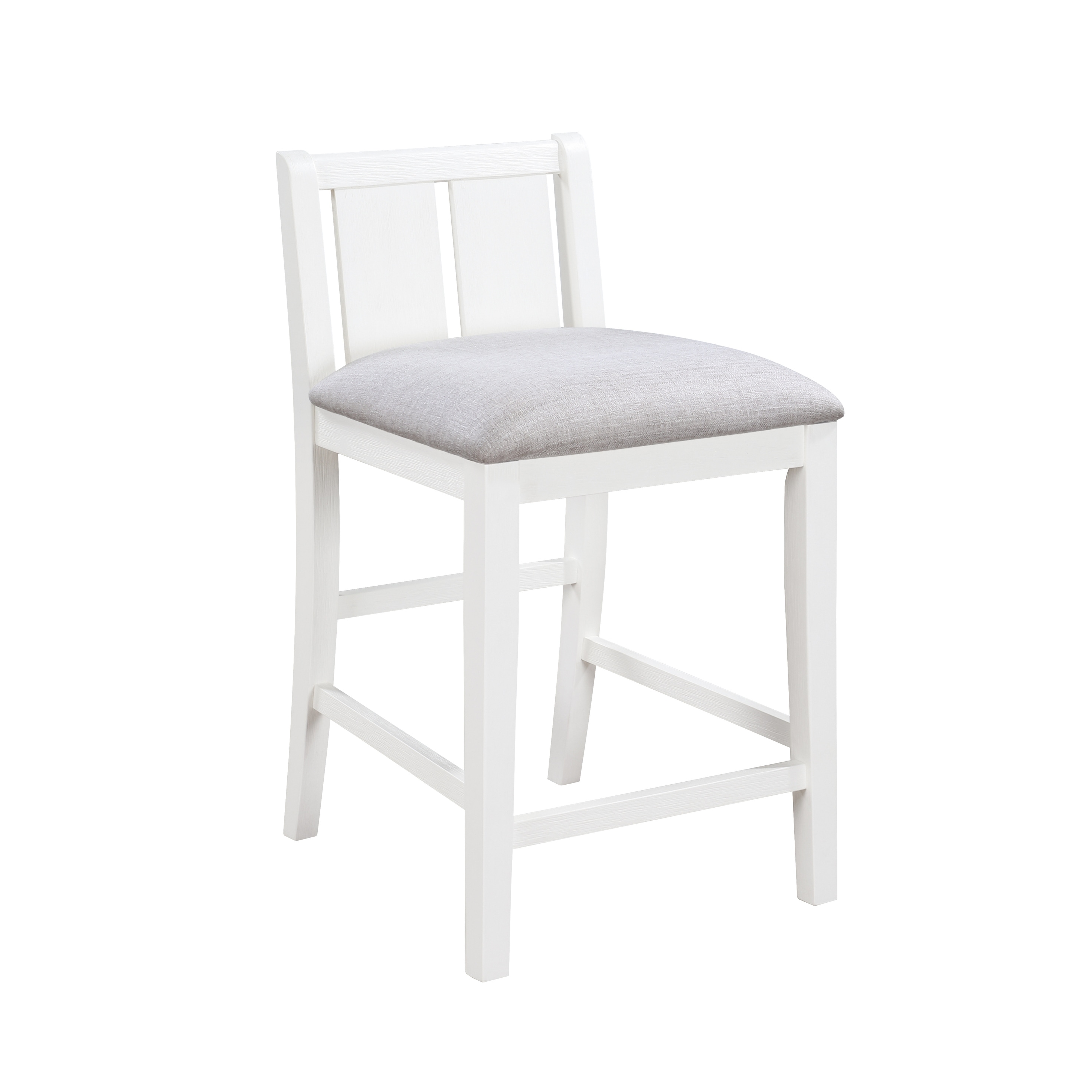 Graham Upholstered Seat 20" Counter Height Chair in White (Set of 2)