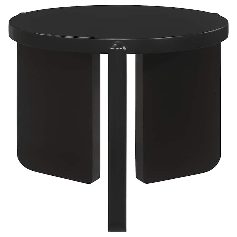 Cordova Round Solid Wood End Table Black - Wood - Black