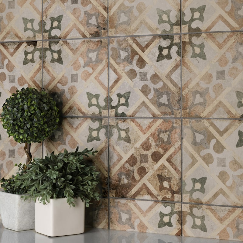 Merola Tile D'Anticatto Decor Laterza 8-3/4" x 8-3/4" Porcelain Floor and Wall Tile