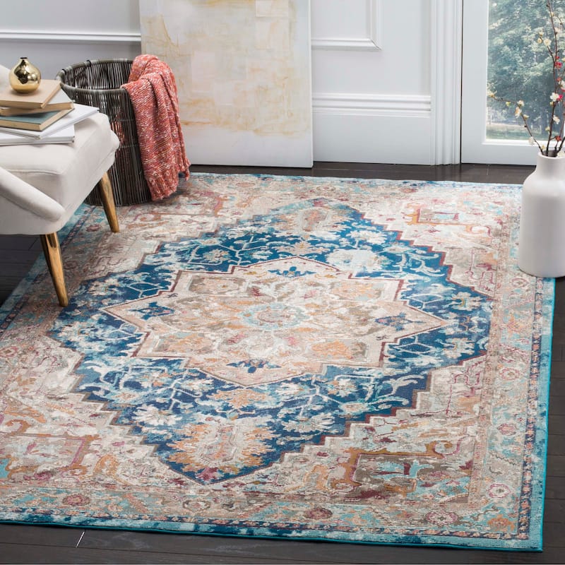SAFAVIEH Aria Ilsegard Vintage Boho Oriental Rug - 9' x 12' - Blue/Beige