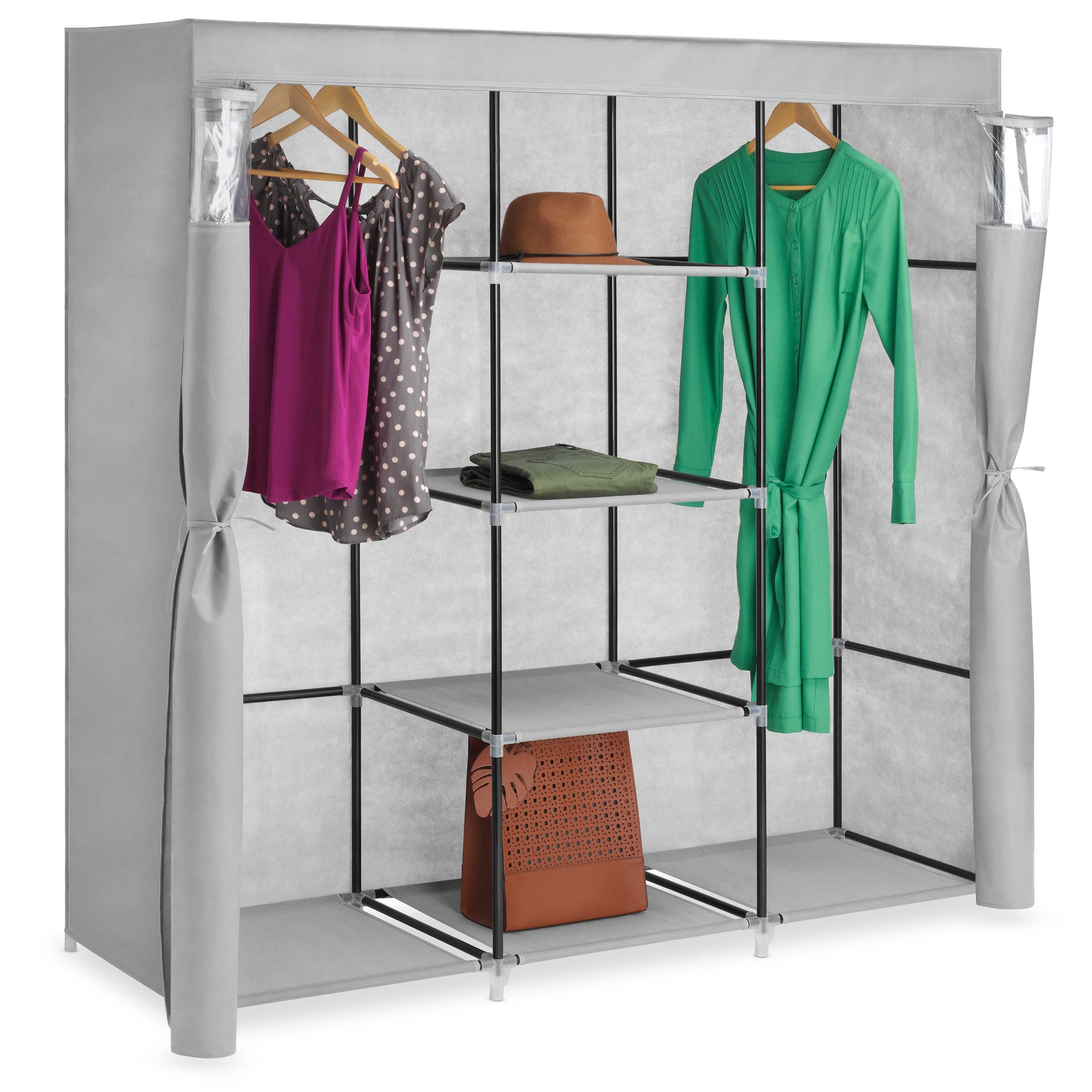 Whitmor Covered Wardrobe with Storage Shelves - On Sale
