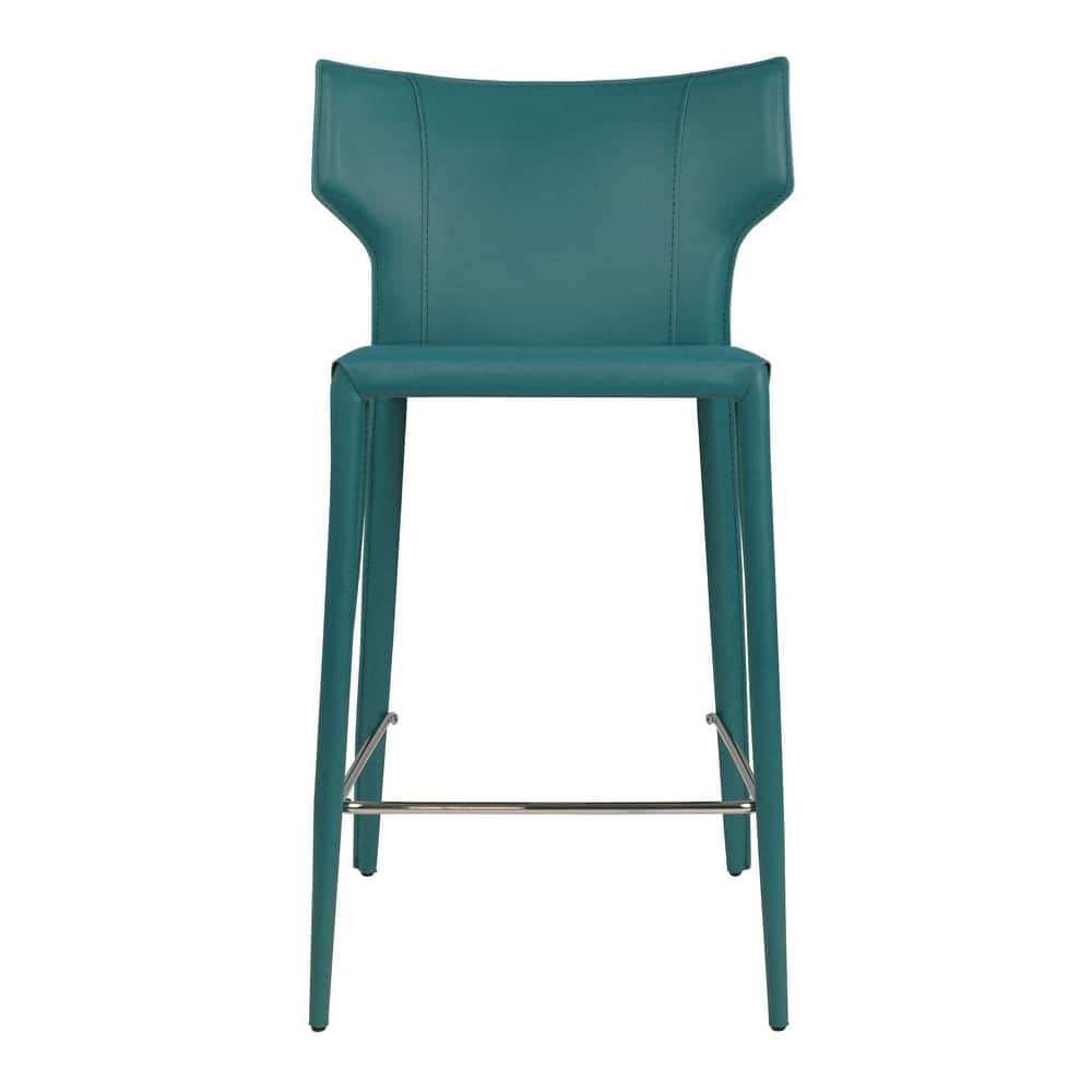 Adoro Mid-century Modern Wingback Leather Counter Stool