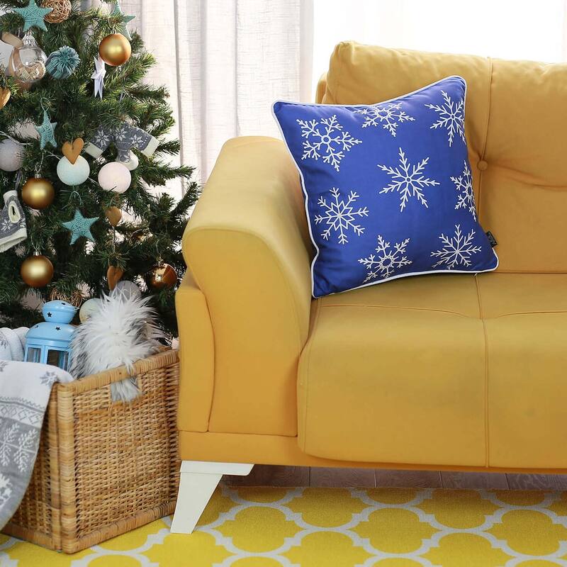 Decorative Christmas Snowflakes Single Throw Pillow Cover Square