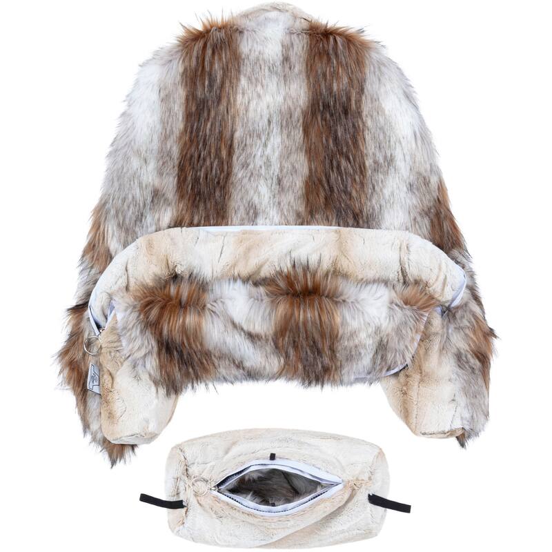 XXL Husband Pillow Cover Only - Ultra Rare Baby Backrest Pillowcase Set, 2-tone Reversible Double Sided Fabulous Faux Fur - Coyote