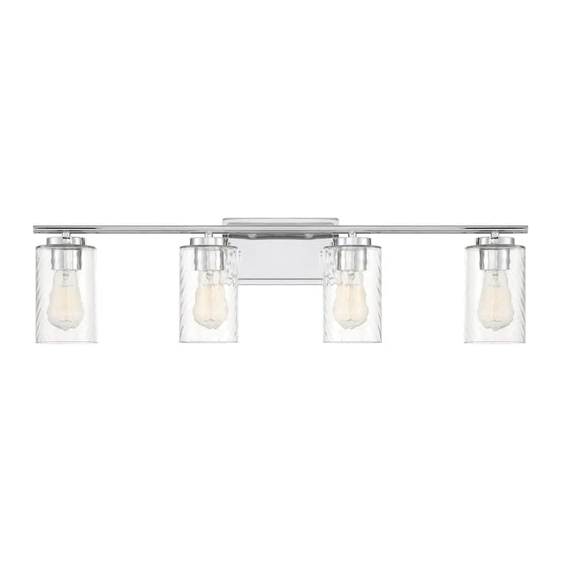 Meridian M80039 4 Light 32" Wide Bathroom Vanity Light with Swirl - Chrome