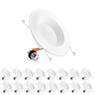 Luxrite 12-Pack 5/6 Gimbal LED Recessed Can Lights, 11W