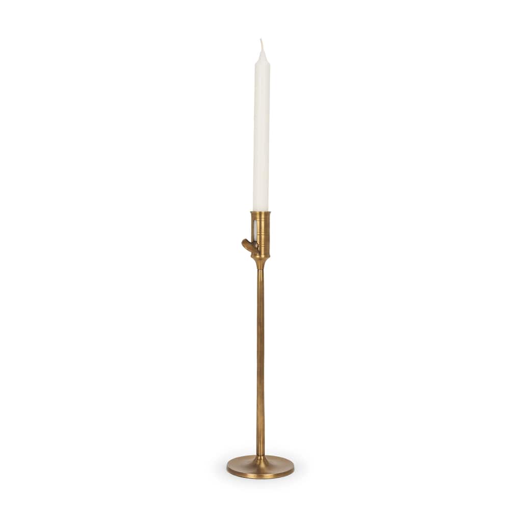 Chantria Large Solid Natural Brass Adjustable Taper Candle Holder