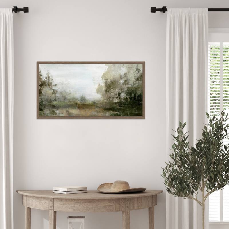 Misty Forest Morning Silence by PI Studio (27 x 14 in.), Framed Canvas Wall Art Print