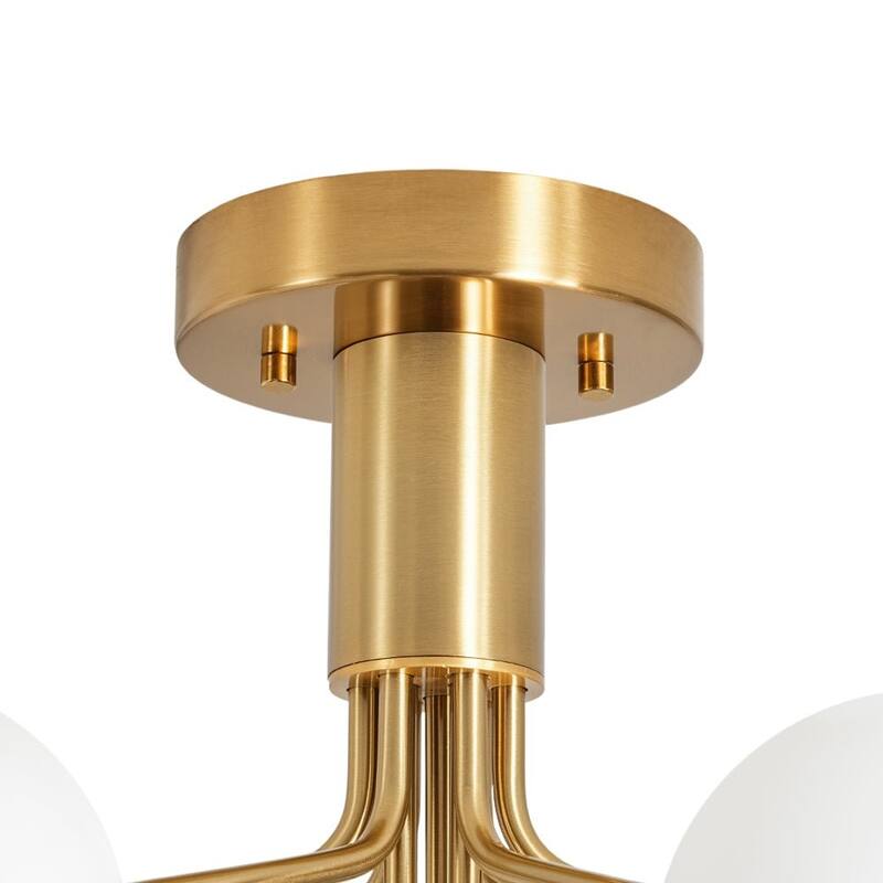 Modern Glam 9-Light Dual-tiered Sputnik Semi-flush Mount - 22.4 in