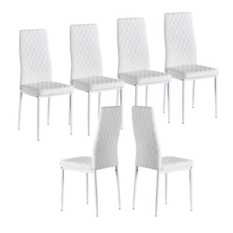 Modern minimalist dining chairs in White with set of 6