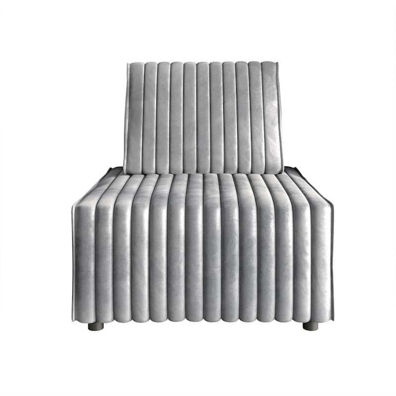 CraftPorch Contemporary Clean-Line Linen Upholstered Chair - Silver Grey