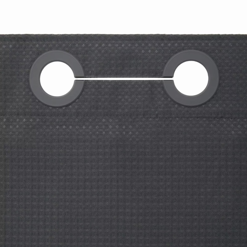 Waffle Weave Shower Curtain with Snap-liner No Hooks Needed