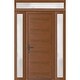 preview thumbnail 8 of 17, Exterior Prehung Metal-Plastic Door Frosted Glass Manux 8111 Walnut Side & Top Sidelite 52x94 Lefthand Inswing White - W12+36+12xH80+14