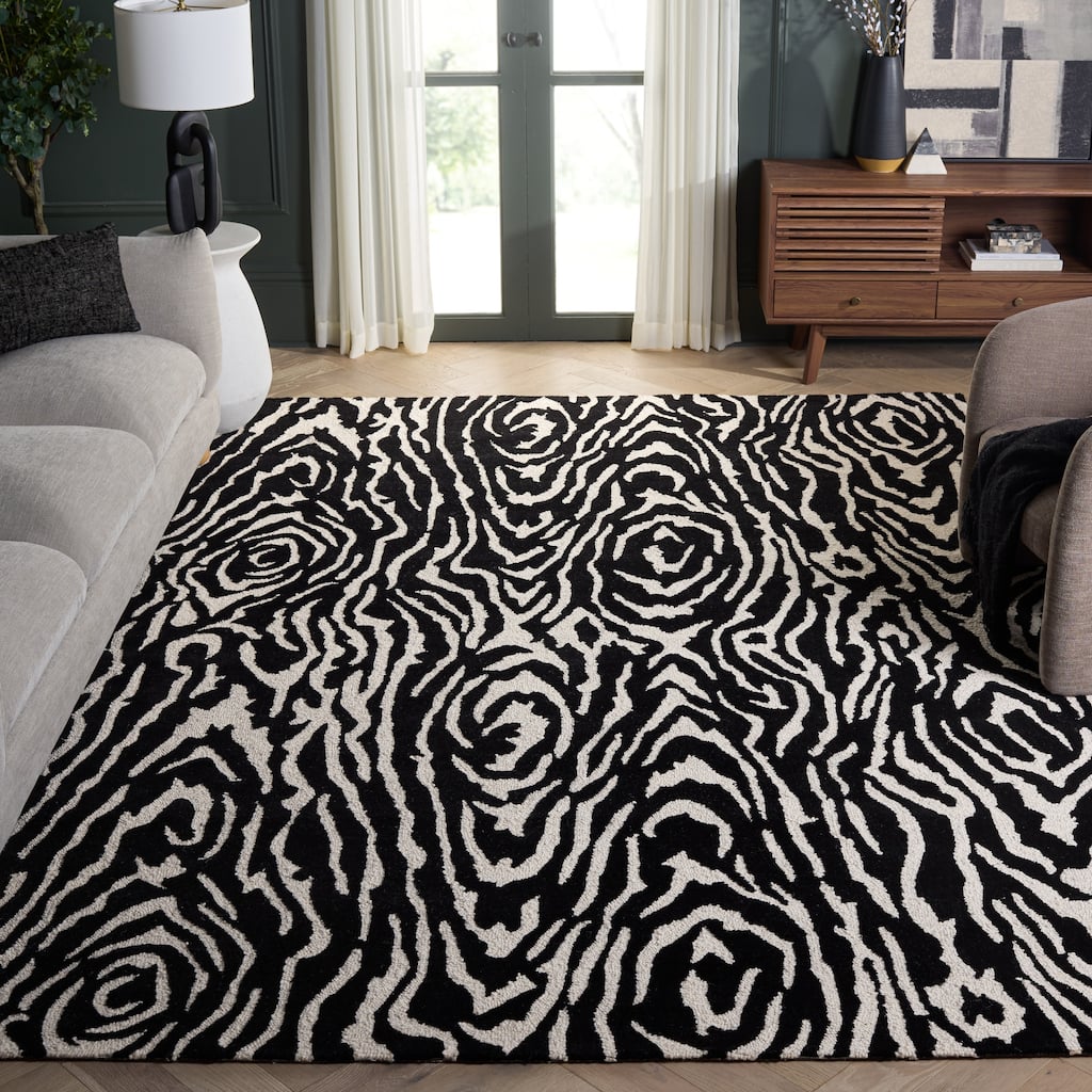 SAFAVIEH Handmade Ebony Thouraya Modern & Contemporary Wool Rug