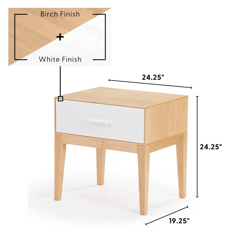 Plank and Beam Duo Nightstand with 1 Drawer