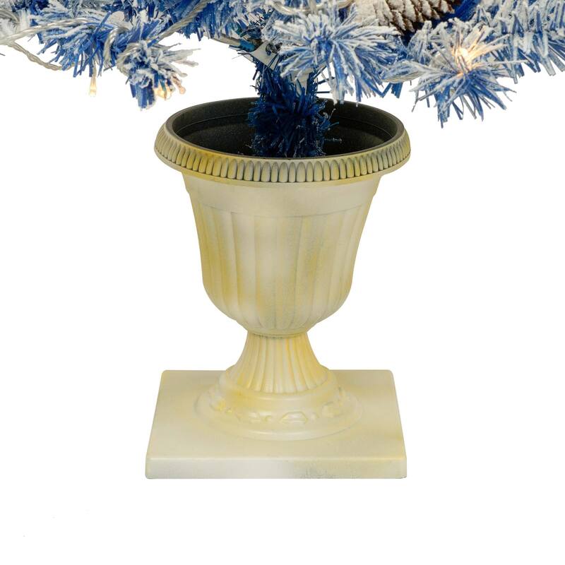 Pre-lit Xmas Tree Artificial Christmas 4-Piece Set in Blue