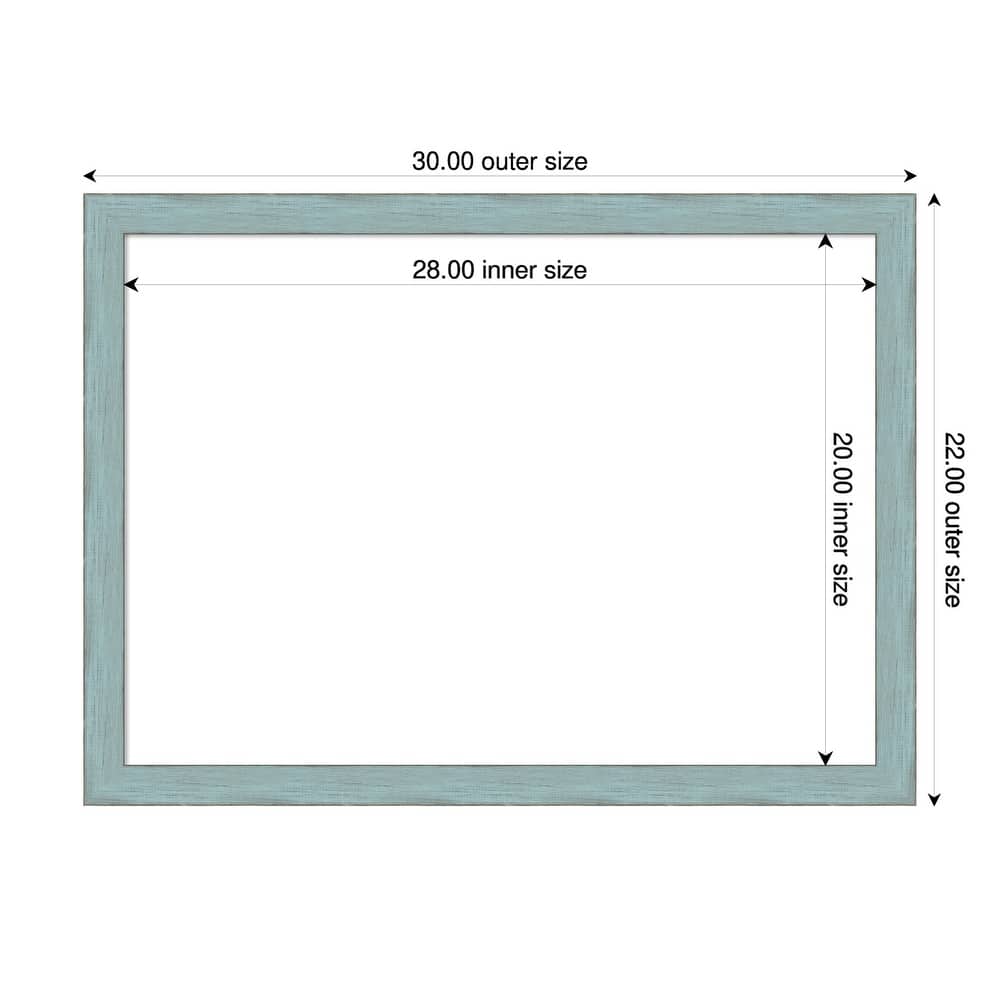 Amanti Art Sky Blue Rustic Framed Dry Erase Magnetic Board