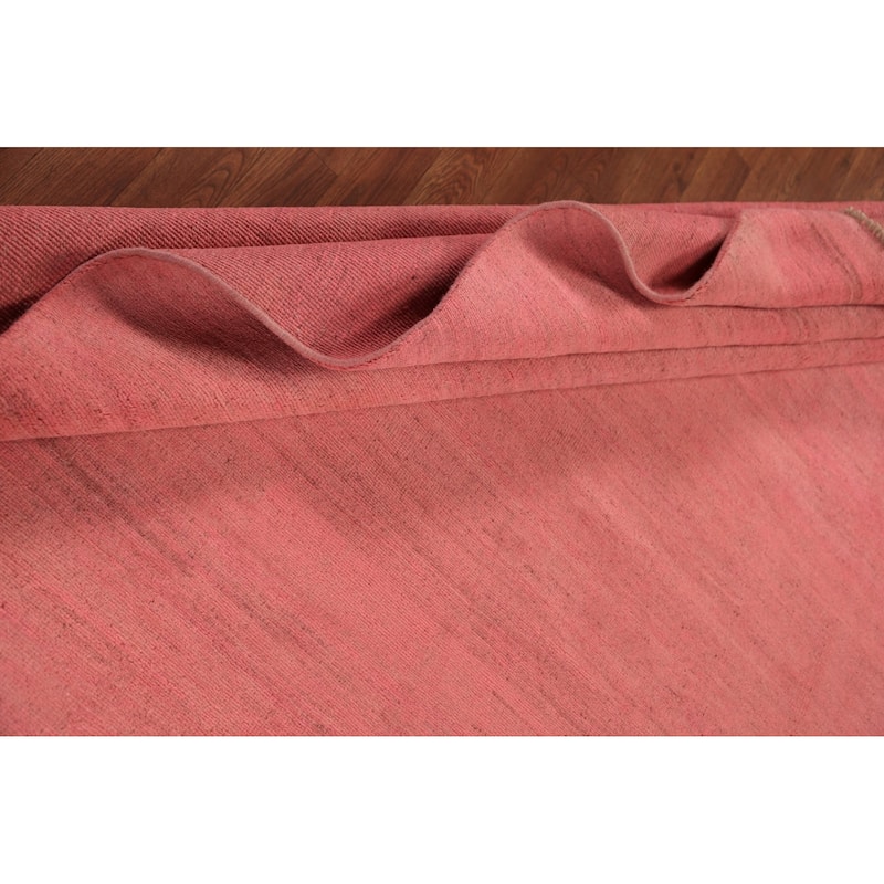 Pink Modern Gabbeh Area Rug Handmade Bedroom Wool Carpet - 6'7" x 9'8"