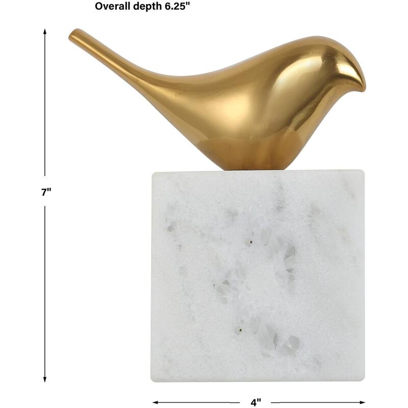 Uttermost 04340 Flying 7" Tall Metal and Marble Animals Sculpture