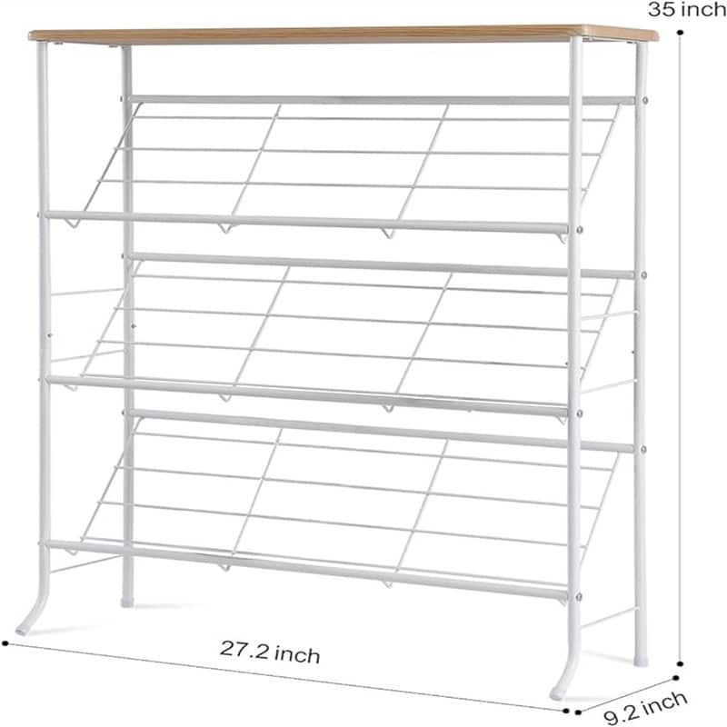 Shoe Rack Storage - 7.87"D x 27.36"W x 35"H