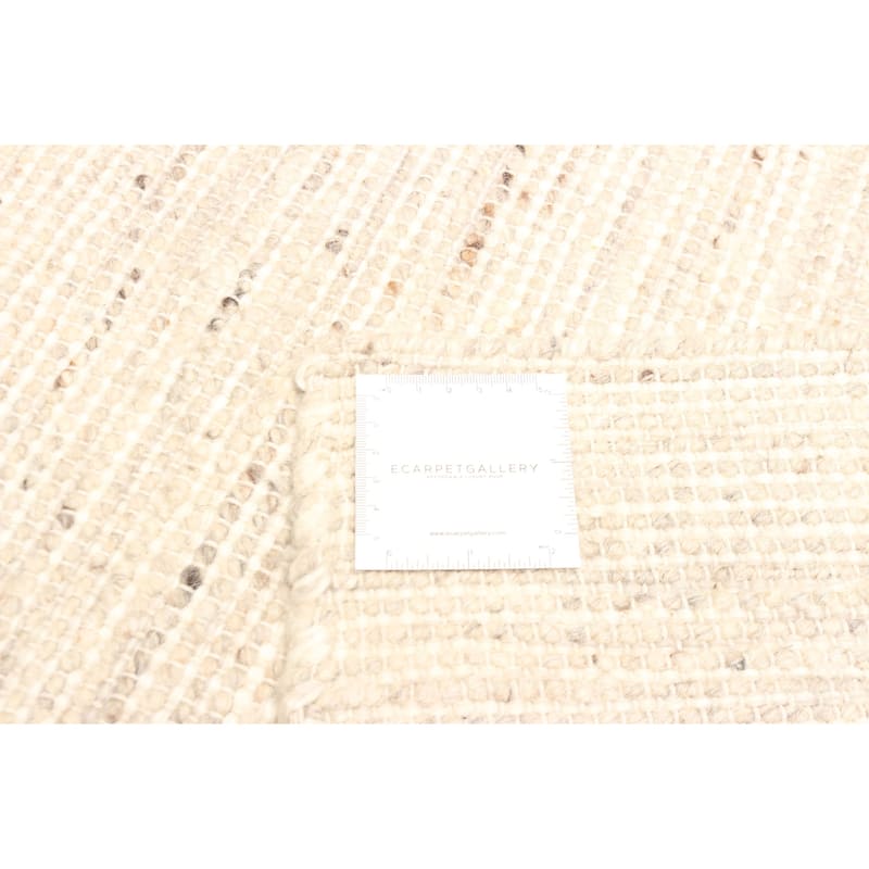 ECARPETGALLERY Braid weave Sienna Khaki Wool Rug - 4'11 x 8'6