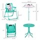 preview thumbnail 5 of 3, Outdoor Dairy Cow Pattern Kids Folding Table and Chair Set with Adjustable Sun Umbrella