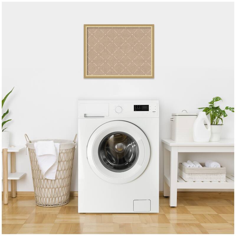 Kate and Laurel Pinboard Beige Lattice Pattern