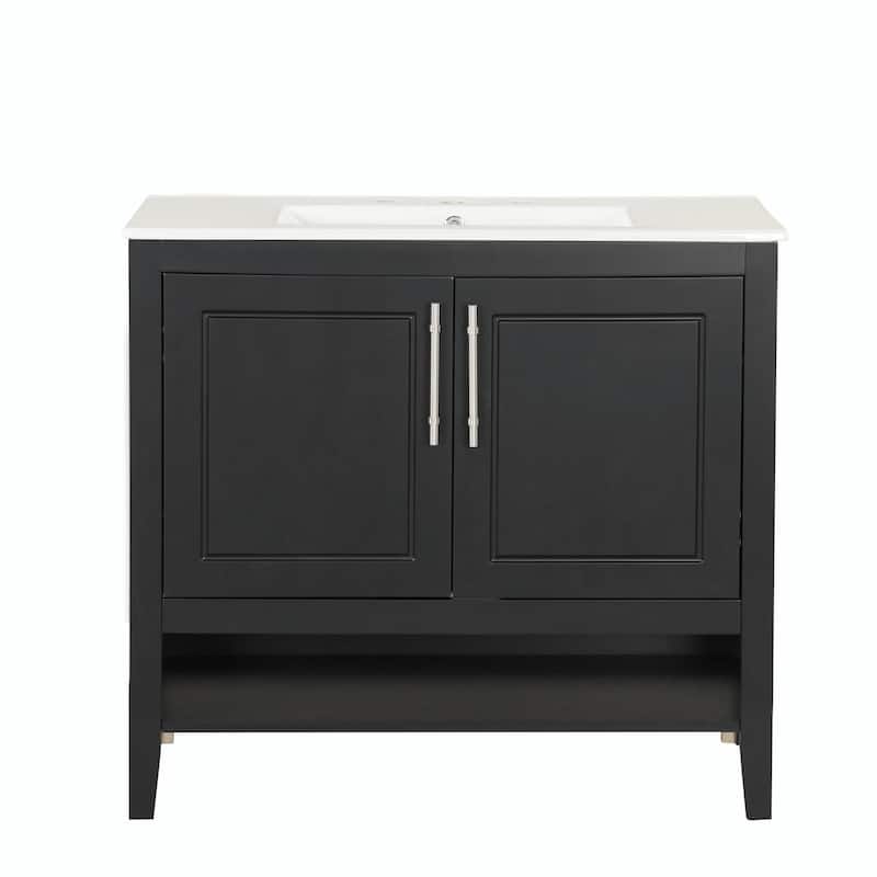 36" Bathroom Vanity with Sink, Multi-functional Cabinet