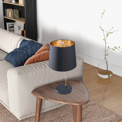 Modern Stylish Desk Lamp, Easy To Install, Used for Bedside Table Lamp, Table Lamp - Black Outer and Gold Inner 110~120V