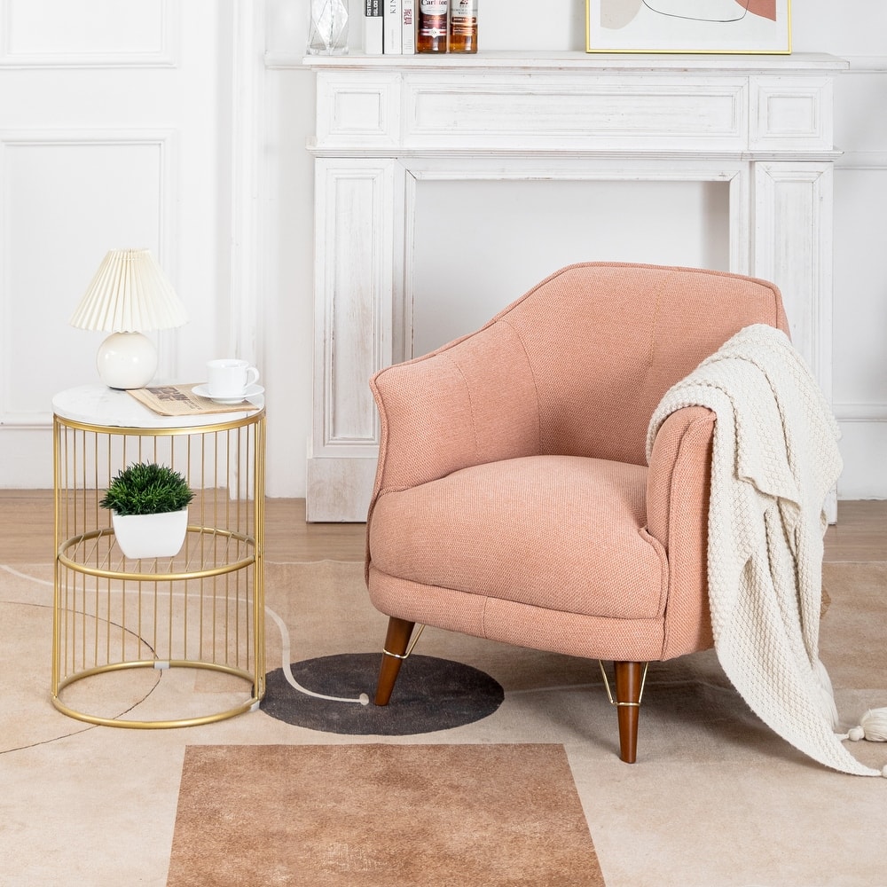 XINMICS Mid-Century Modern Accent Chair, Tufted Upholstered Armchair for Living Room, Bedroom, Set of 1